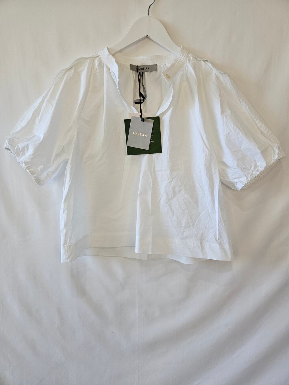 Marella Blouse Cropped Summer White Size 2